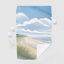 Toalla De Golf Paseo por la orilla de la playa | Acuarela de océa