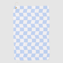 Toalla De Golf Pastel Blue White Retro Checkerboard Pattern