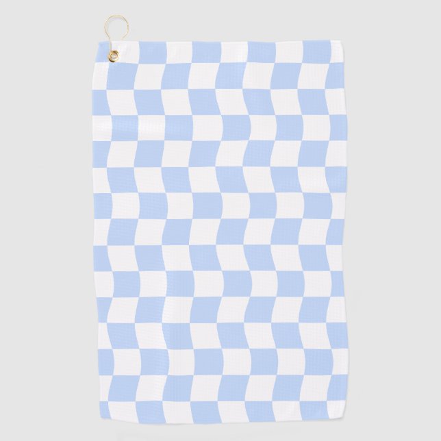 Toalla De Golf Pastel Blue White Retro Checkerboard Pattern (Anverso)
