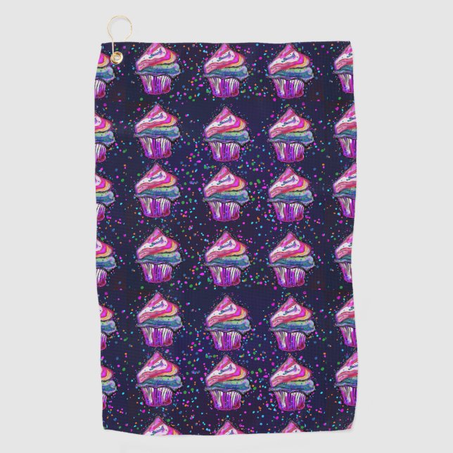 Toalla De Golf Pastel de cumpleaños (Anverso)