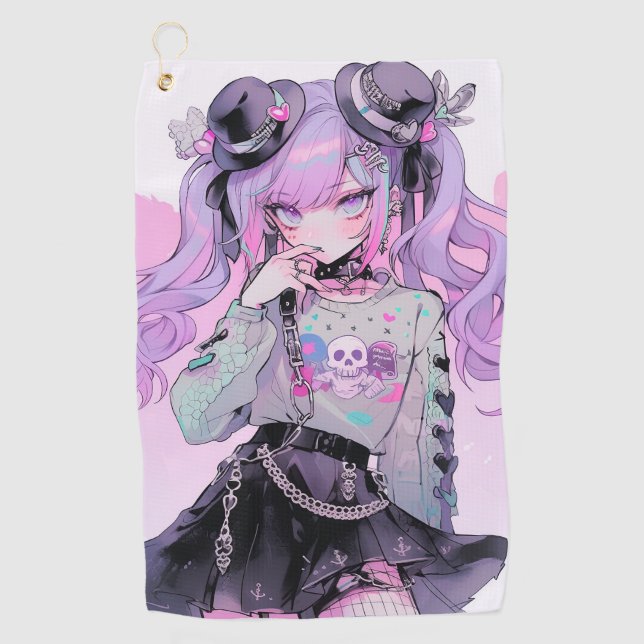 Toalla De Golf Pastel Purple Gothic Lolita Anime Chica (Anverso)