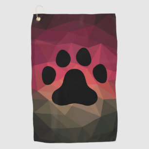 Toalla De Golf Pata de perro, diseño colorido de la huella animal
