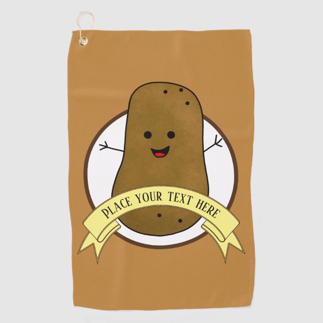 Toalla De Golf Patata Personalizada Feliz (Anverso)