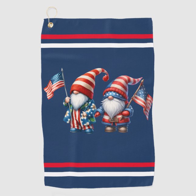 Toalla de Golf Patriotic Gnomes (Anverso)