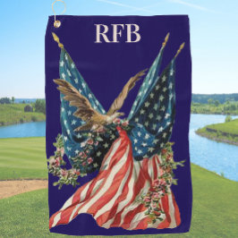 Toalla De Golf Patriotic US Flag And Bald Eagle American Flag
