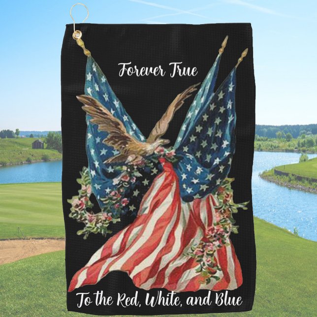 Toalla De Golf Patriotic US Flag And Eagle American Flag (Subido por el creador)