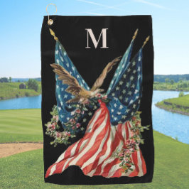 Toalla De Golf Patriotic US Flag And Eagle American Flag
