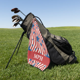Toalla de golf patriótica con monograma personaliz