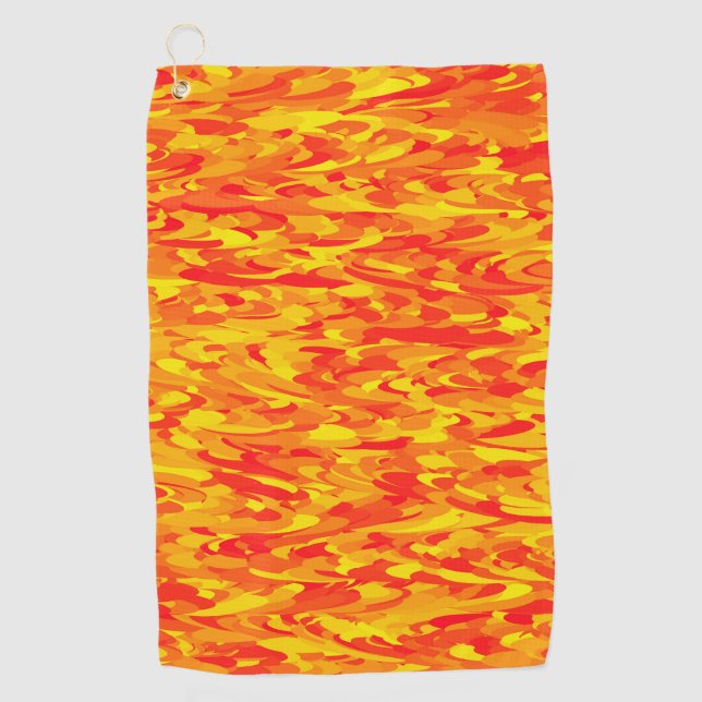 Toalla De Golf Patrón abstracto naranja rojo amarillo (Anverso)