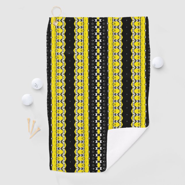 Toalla De Golf Patrón Amarillo y Negro (In situ)