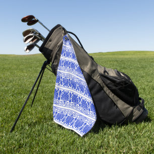 Toalla De Golf Patrón árabe del Mediterráneo griego Azul