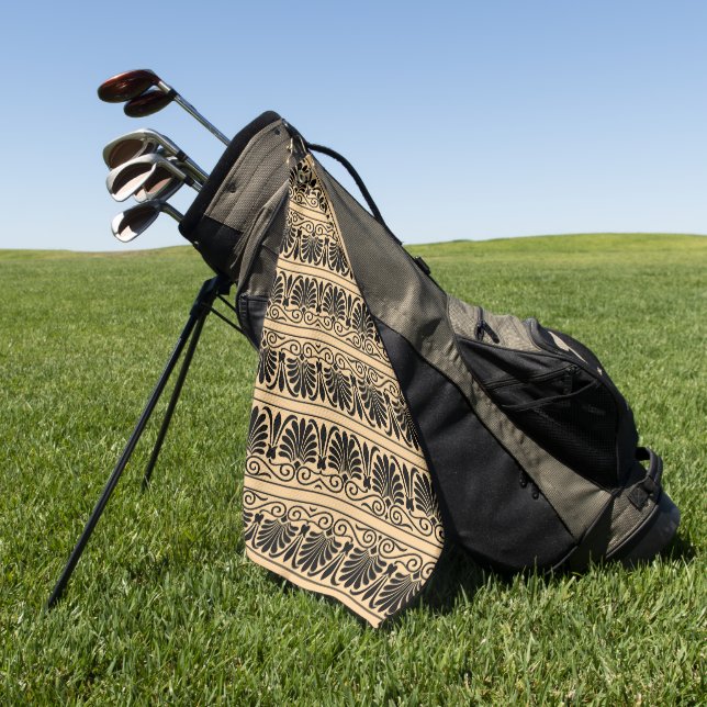 Toalla De Golf Patrón Árabe Griego Mediterráneo Marrón (Verde)