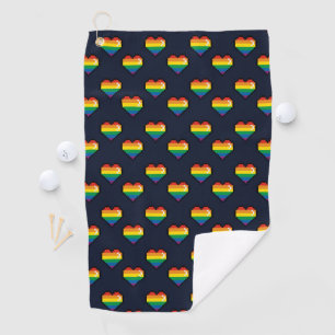 Toalla De Golf Patrón cardíaco de 8 bits arco iris