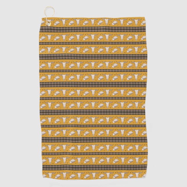 Toalla De Golf Patrón clásico americano de temática occidental (Anverso)