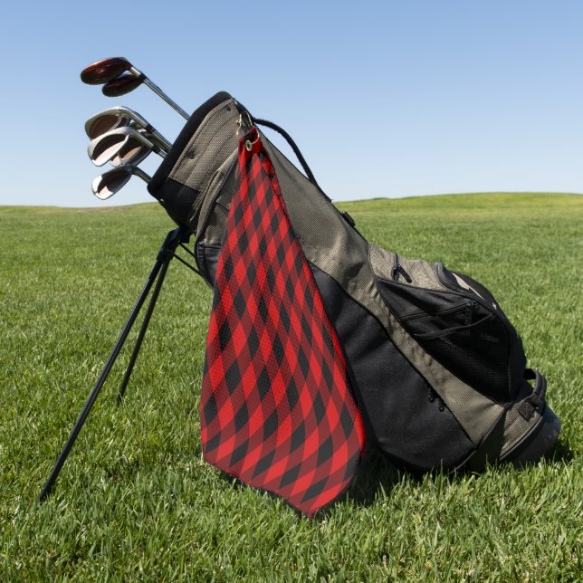 Toalla De Golf Patrón clásico de diamante negro y rojo (Verde)