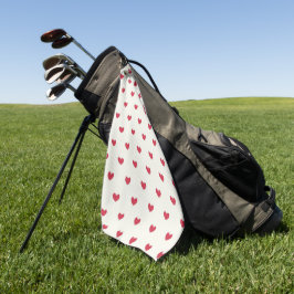 Toalla De Golf Patrón Corazón Rojo Cute