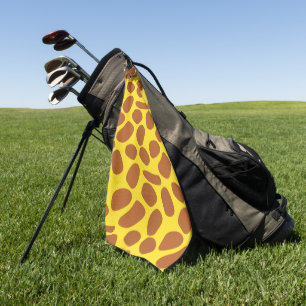 Toalla De Golf Patrón cutáneo de jirafa amarilla