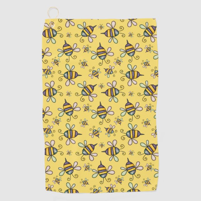 Toalla De Golf Patrón de abeja bumble  (Anverso)