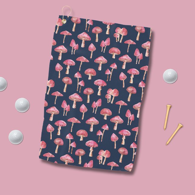 Toalla De Golf Patrón de acuarela para hongos (Mushroom pattern golf towel)
