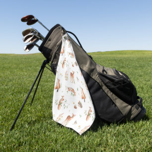 Toalla De Golf Patrón de amigos animales de Woodland