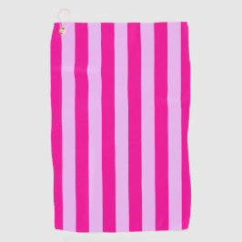 Toalla De Golf Patrón de banda rosa y magenta