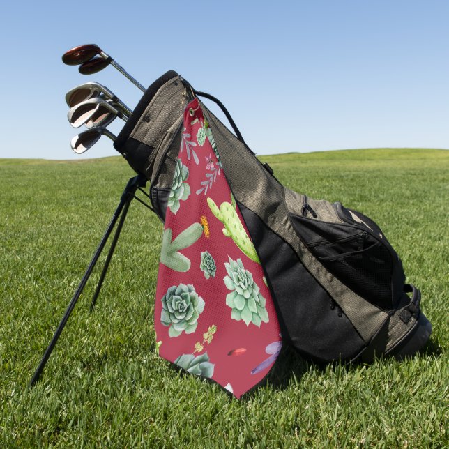 Toalla De Golf Patrón de cactus 4 (Verde)