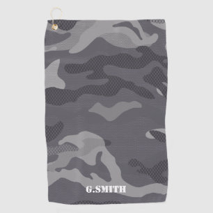 Toalla De Golf Patrón de camuflaje de textura gris Camo