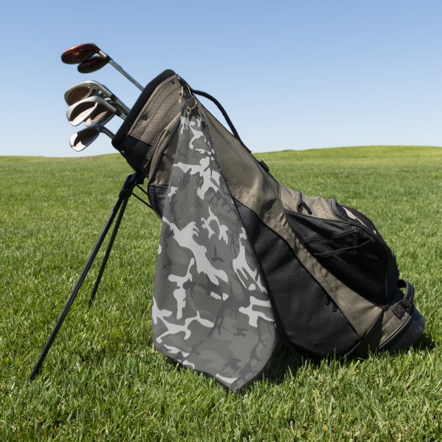 Toalla De Golf Patrón de camuflaje gris, patrón militar, ejército (Verde)
