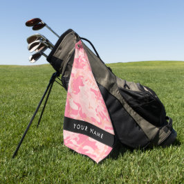 Toalla De Golf Patrón de camuflaje rosado, nombre, personalizació