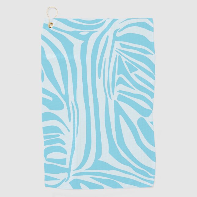 Toalla De Golf Patrón de cebra azul (Anverso)
