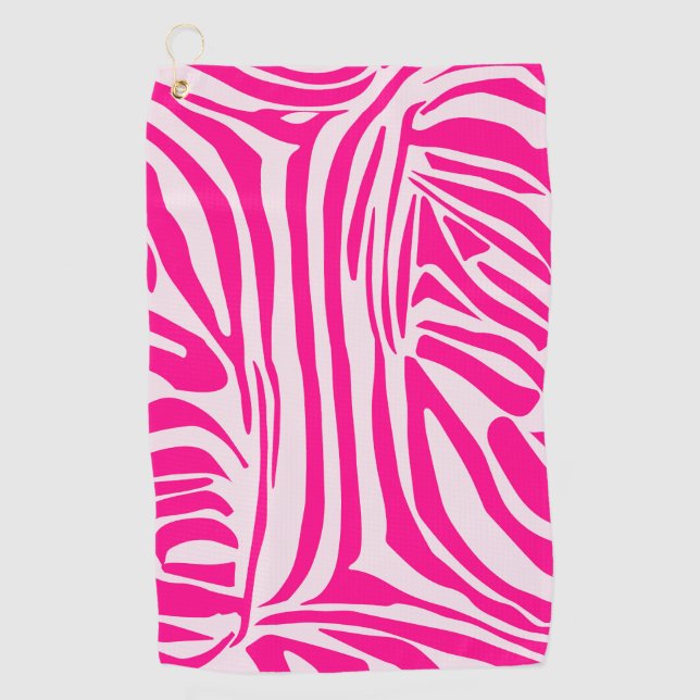 Toalla De Golf Patrón de cebra rosa (Anverso)