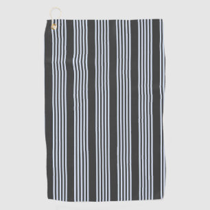 Toalla De Golf Patrón de cinco rayas azul pálido y carbón vegetal