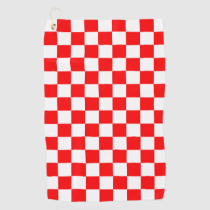 Toalla De Golf Patrón de comprobación de blanco rojo