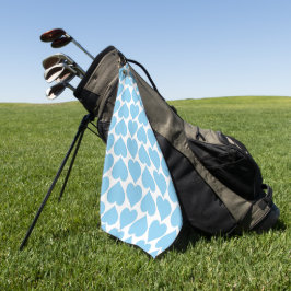 Toalla De Golf Patrón de Corazones Azules, Romántico, Amor