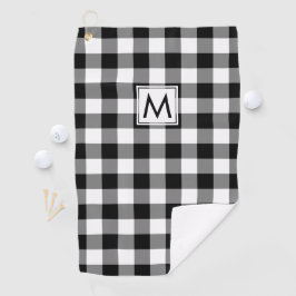 Toalla De Golf Patrón de Cuadro de Búfalo Negro y Blanco con Mono