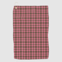 Toalla De Golf Patrón de Cuadros Rosa Marrón