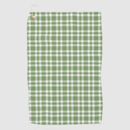 Toalla De Golf Patrón de cuadros verde blanco
