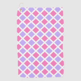 Toalla De Golf Patrón de diamante de cuadros rosa púrpura