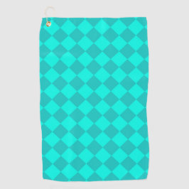 Toalla De Golf Patrón de diamante de cuadros verde azulado