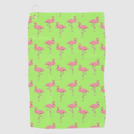 Toalla De Golf Patrón de Flamencos Verde Lima