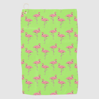 Toalla De Golf Patrón de Flamencos Verde Lima