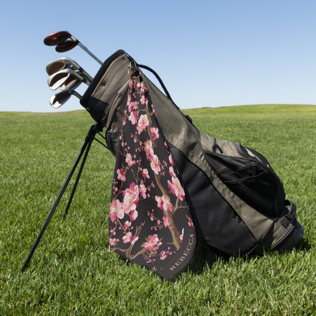Toalla De Golf Patrón de Flor de Cerezo Sakura (Verde)