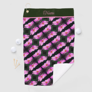 Toalla De Golf Patrón de flor de Cosmos Rosa Único Personalizado