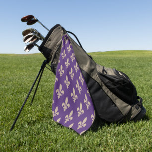 Toalla De Golf Patrón de Flor de Lis, Crema Real Francesa sobre P