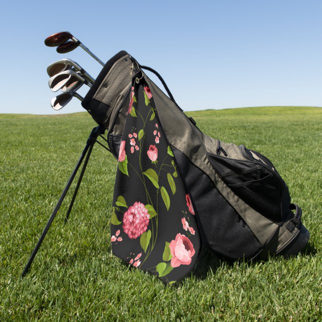 Toalla De Golf Patrón de flores 18 (Verde)