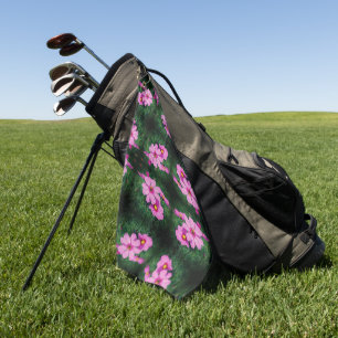 Toalla De Golf Patrón de flores de cosmos rosadas