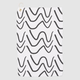 Toalla De Golf Patrón de franja de ondas blancas y negras