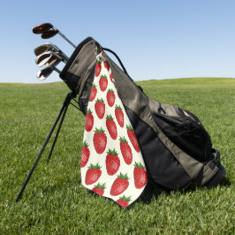 Toalla De Golf Patrón de fresa, fresas rojas, frutas, hojas