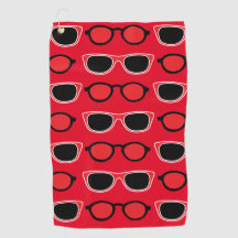 Patrón de gafas de sol rojas negras