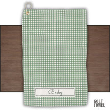 Patrón de Gingham en verde con nombre